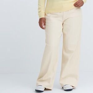 Uniqlo Women 29 X 31 Natural Denim Casual Y2K Wide Leg Low Rise Baggy Jeans NWT